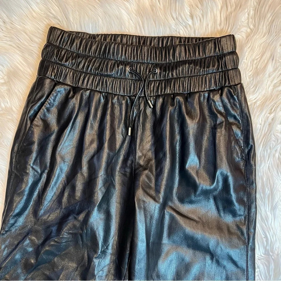 NWOT Joie Wadley Vegan Faux Leather Pant Caviar Black Contemporary Casual Medium - Picture 6 of 12